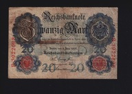 BANKOVKA NEMECKO – 20 značiek – 1907 rok, séria B
