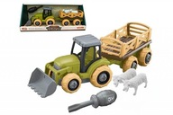Mini farma traktor s prívesom na zatáčanie