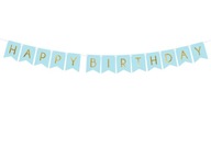 Baner Happy Birthday jasny niebieski 15 x 175 cm Party Deco
