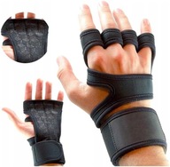 Čierne rukavice na zdvíhanie tréningových závaží pre SILOVÚ CVIČENIE