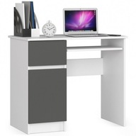 Písací stôl pod počítač PIXEL LEWE biely-grafit sivý 90cm AKD