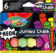 Kreda Jumbo Chalk Neonowa 6 szt kolorowa