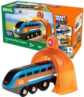 BRIO 33971 SMART TECH LOKOMOTÍVA S REKORDÉROM TUNEL SVETLO ZVUK FRONTA