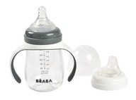 Butelka dla dziecka treningowa tritanowa z uchwytami 2w1 210 ml grey, Beaba