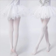 Dievčenské baletné pančuchy, biele pančuchy