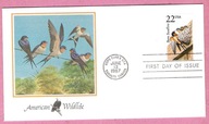 USA 1987, FDC ptaki jaskółki