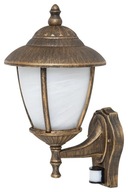 Vonkajšie nástenné svietidlo klasické so senzorom antické zlato horné Rabalux