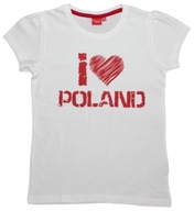 T-SHIRT koszulka bluzka kibica POLSKA reprezentacja serce 122/128 R067A