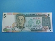 Filipiny Banknot 5 Piso A ! 1995 UNC P-180 Rzadki