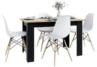 Stół Kuchenny Stolik do Kuchni Salonu 120x80 Craft + Czarny Krzesła Białe