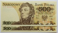 Banknoty 500 zł 1982 seria EE 2346210 + 1 stan 1.