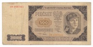 Polska, 500 złotych 1948, ser. AW, st. 5
