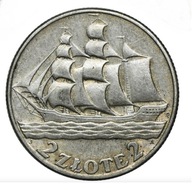 21. II RP,Żaglowiec, 2 złote 1936 .
