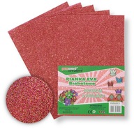 Piękna DEKORACYJNA PIANKA BROKATOWA Eva multicolor 6 brokat 20x30 5 sztuk