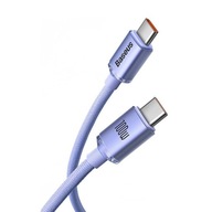 Kabel USB-C / USB-C, Crystal Baseus, 5A 100W, 2m