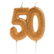 Świeczka TORT liczba 50 urodziny ROCZNICA ŚLUBU