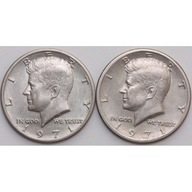 LOT: 2 x 1/2 half dollar Kennedy 1971