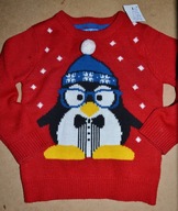 213^ Świąteczny sweter Pingwinek 3/4 Lat _104 cm