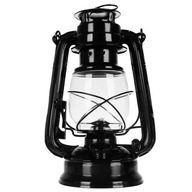 STYLOWA RETRO LAMPA NAFTOWA Z KNOTEM CZARNA 24cm.