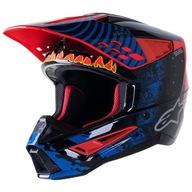 kask S-M5 SOLAR FLARE, ALPINESTARS (czarny/niebieski/czerwony fluo/żółty fluo,