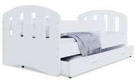 Detská posteľ 140x80 biela + matrac HAPPY