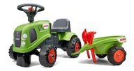 FALK Traktorek Baby Claas Zielony z Przyczepką I AKCESORIAMI