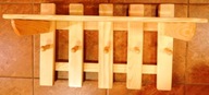 Drewniany wieszak sosnowy do przedpokoju, biura 50cm wieszaczek z półką
