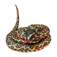 200 cm plyšová hračka Had s červenými jazykmi, figúrka zvieratka falošná hnedá