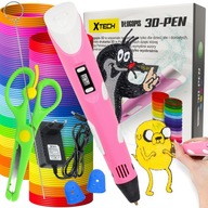 DRUKARKA 3D DŁUGOPIS 3D PEN 2 GENERACJA ZESTAW 200M WKŁAD ROŻOWY XTECH