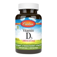 Vitamín D3 1000IU 25 mcg 250 kapsúl Carlson Labs