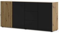 Komoda AURIS 3D3S 180 cm dub artisan / čierny mat