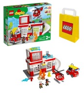 LEGO Duplo 10970 - Remiza strażacka i helikopter 2+ | Torba na Prezent