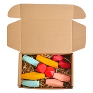 10 ks farebné borovicové drevo/buk kameň kocky pre stavbu hračky eduk