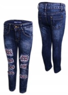 Spodnie jeansowe dziewczęce jeansy 146-152