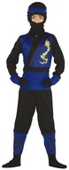 Strój Ninja Niebieski Shadow Wojownik 125-135 cm