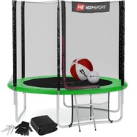 Wytrzymała trampolina ogrodowa 12ft z siatką dodatkami 366 cm (365-374cm)