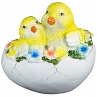 Piękna Dekoracja Duże Jajko z Kurczaczkami Oświetlenie LED Wielkanoc