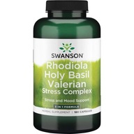 Swanson Rhodiola Holy Basil Valerian stres 180 kap