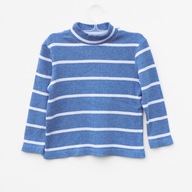 Sweter niebieski CHŁOPIĘCY Ciepły w paski roz. 74-80 cm A2846