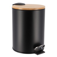 Odpadkový kôš 2,5L kúpeľňový bambus kov čierny