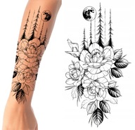 Tatuaż damski zmywalny kwiaty