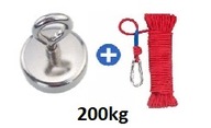 Magnetický držiak neodymový 200kg Hák N42 + lano