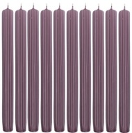 MODERNÁ SVIEČKA RYFLOVANÁ DLHÁ ŠTÝLOVÁ SLIVKOVÁ SADA 10ks