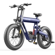 Niebieski rower elektryczny FATBIKE T20+ moc 250W 15Ah 25km/h koło 20 cali