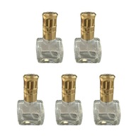 5 sztuk pustych szklanych butelek na perfumy do wielokrotnego napełniania ze złotą pokrywką z atomizerem 10 ml