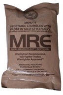 Vojenská potravinová dávka USA Army MRE 11 zelenina v omáčke Taco