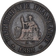 Moneta, FRANCUSKIE INDOCHINY, Cent, 1888, Paris, E