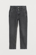 H&M Relaxed fit Jeans Dżinsy Spodnie jeansowe dziewczęce ciemnoszare 146 cm