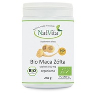 Maca BIO Żółta Ekologiczna Układ Hormonalny 500mg 500 Tabletek NatVita