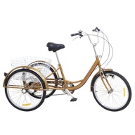 3-kolesový bicykel pre dospelých TROJKOLKA 24" zlatý